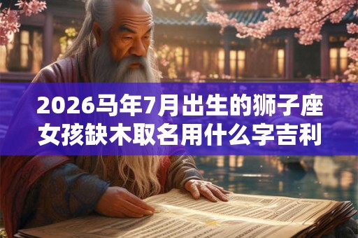 2026马年7月出生的狮子座女孩缺木取名用什么字吉利