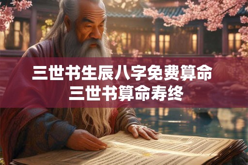 三世书生辰八字免费算命 三世书算命寿终 三世书生辰八字免费算命 三世书算命寿终
