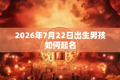 2026年7月22日出生男孩如何起名