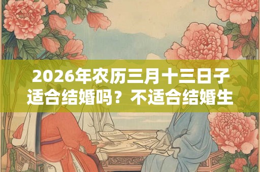 2026年农历三月十三日子适合结婚吗？不适合结婚生肖？