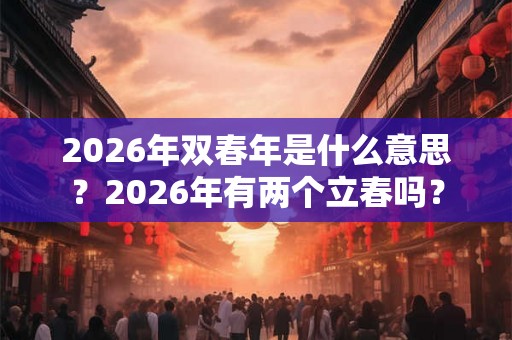 2026年双春年是什么意思？2026年有两个立春吗？