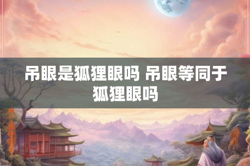 吊眼是狐狸眼吗 吊眼等同于狐狸眼吗