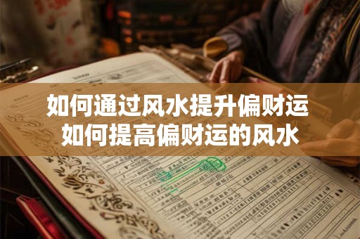 如何通过风水提升偏财运 如何提高偏财运的风水