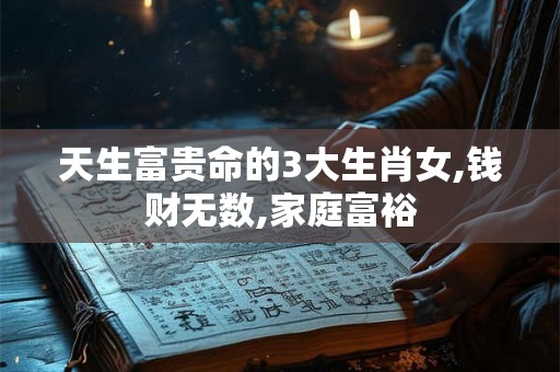 天生富贵命的3大生肖女,钱财无数,家庭富裕