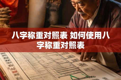 八字称重对照表 如何使用八字称重对照表