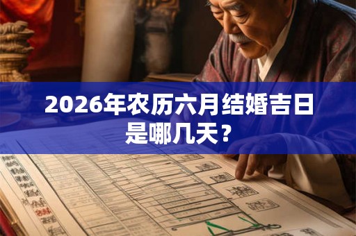 2026年农历六月结婚吉日是哪几天? 2026年农历六月结婚吉日是哪几天?
