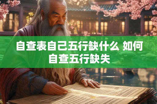 自查表自己五行缺什么 如何自查五行缺失