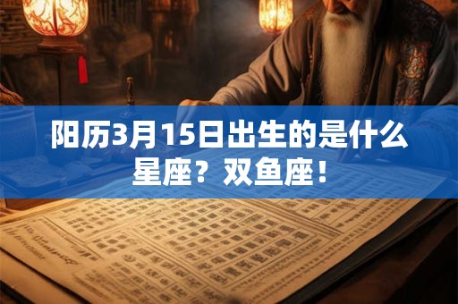 阳历3月15日出生的是什么星座？双鱼座！