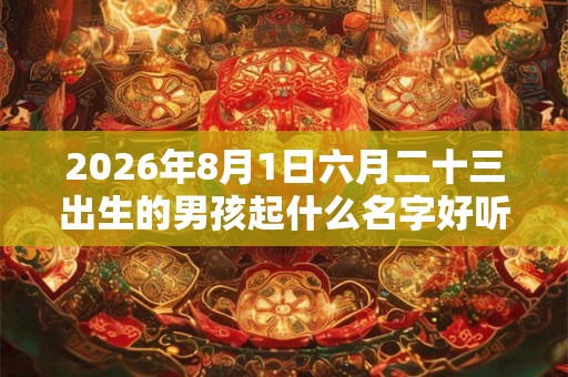 2026年8月1日六月二十三出生的男孩起什么名字好听