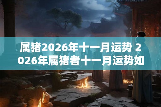 属猪2026年十一月运势 2026年属猪者十一月运势如何