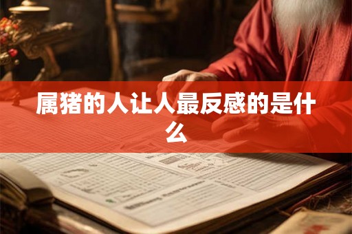 属猪的人让人最反感的是什么 属猪的人让人最反感的是什么
