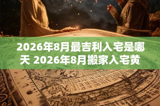 2026年8月最吉利入宅是哪天 2026年8月搬家入宅黄道吉日查询