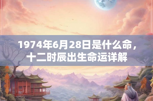 1974年6月28日是什么命,十二时辰出生命运详解 1974年6月28日是什么命,十二时辰出生命运详解