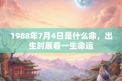 1988年7月4日是什么命，出生时辰看一生命运