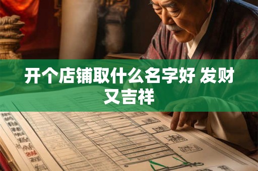 开个店铺取什么名字好 发财又吉祥