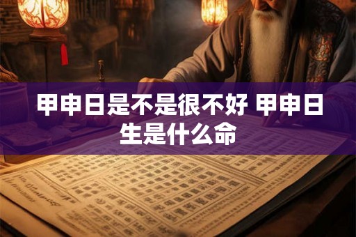 甲申日是不是很不好 甲申日生是什么命 甲申日是不是很不好 甲申日生是什么命