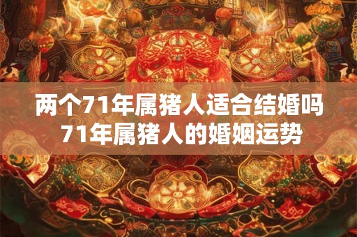 两个71年属猪人适合结婚吗 71年属猪人的婚姻运势