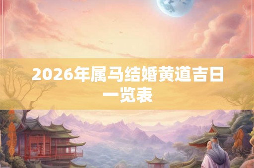 2026年属马结婚黄道吉日一览表