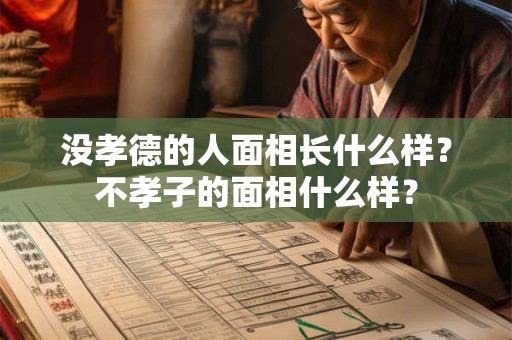 没孝德的人面相长什么样？不孝子的面相什么样？