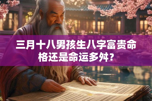 三月十八男孩生八字富贵命格还是命运多舛？