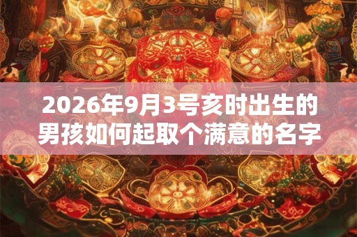 2026年9月3号亥时出生的男孩如何起取个满意的名字，五行属什么