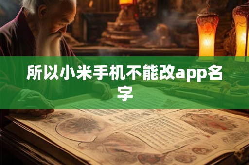 所以小米手机不能改app名字