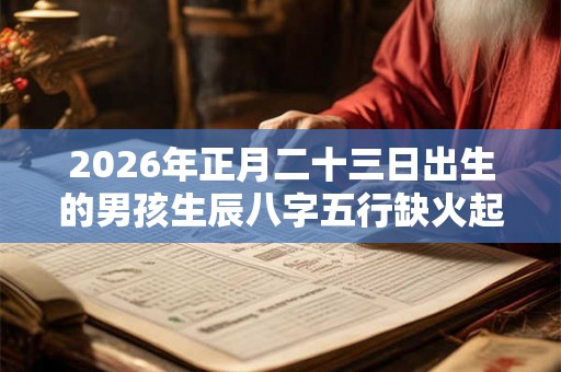 2026年正月二十三日出生的男孩生辰八字五行缺火起名