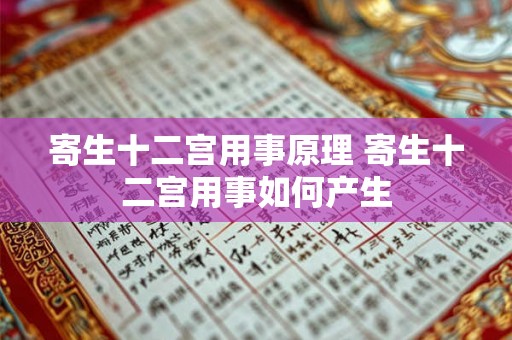 寄生十二宫用事原理 寄生十二宫用事如何产生
