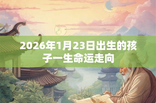 2026年1月23日出生的孩子一生命运走向