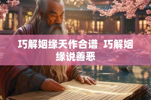巧解姻缘天作合谱  巧解姻缘说善恶