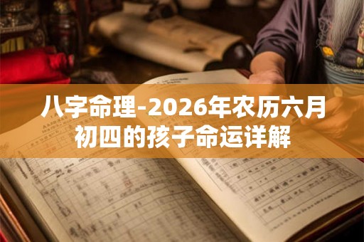 八字命理-2026年农历六月初四的孩子命运详解