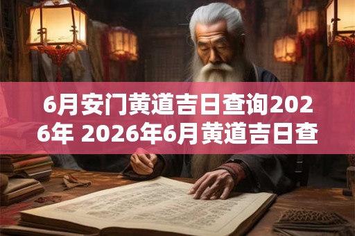 6月安门黄道吉日查询2026年 2026年6月黄道吉日查询
