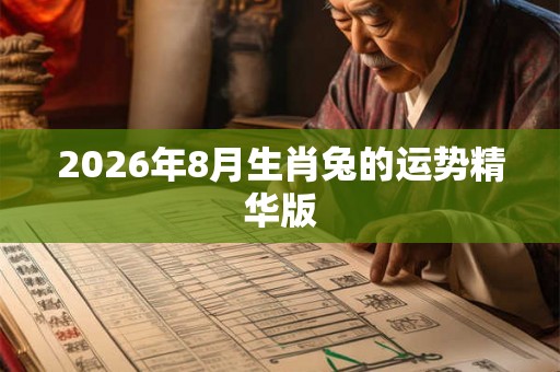 2026年8月生肖兔的运势精华版