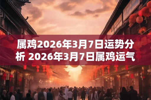 属鸡2026年3月7日运势分析 2026年3月7日属鸡运气详解