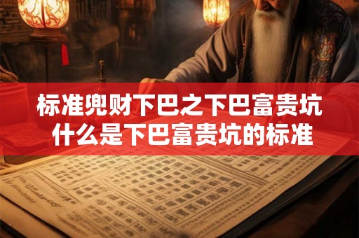 标准兜财下巴之下巴富贵坑 什么是下巴富贵坑的标准