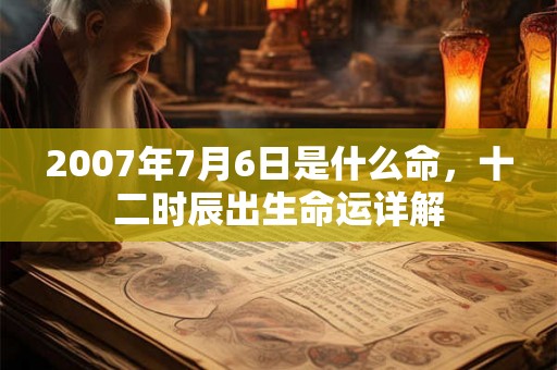 2007年7月6日是什么命，十二时辰出生命运详解