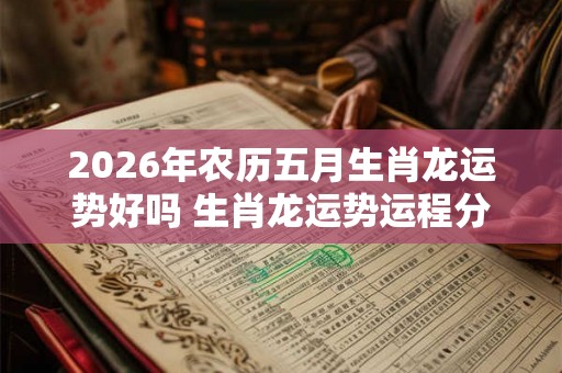 2026年农历五月生肖龙运势好吗 生肖龙运势运程分析