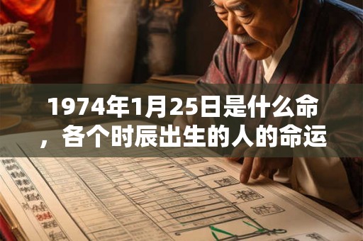 1974年1月25日是什么命，各个时辰出生的人的命运