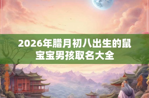 2026年腊月初八出生的鼠宝宝男孩取名大全