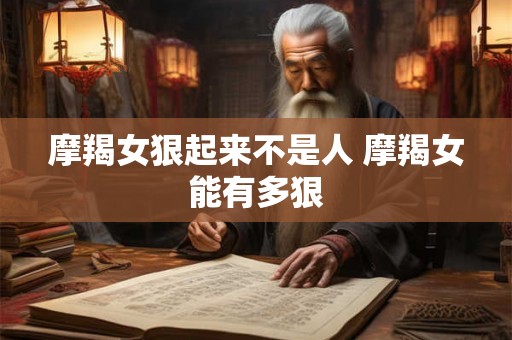 摩羯女狠起来不是人 摩羯女能有多狠