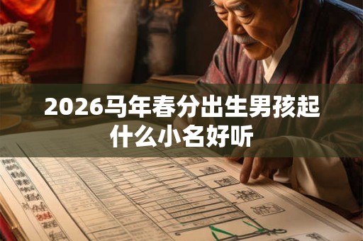 2026马年春分出生男孩起什么小名好听 2026马年春分出生男孩起什么小名好听