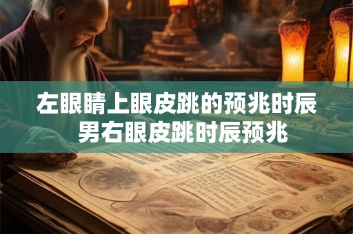 左眼睛上眼皮跳的预兆时辰  男右眼皮跳时辰预兆