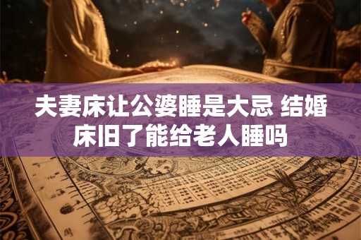 夫妻床让公婆睡是大忌 结婚床旧了能给老人睡吗
