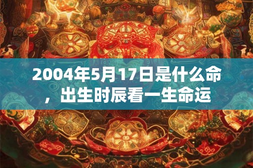 2004年5月17日是什么命，出生时辰看一生命运