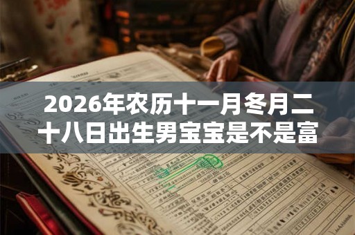 2026年农历十一月冬月二十八日出生男宝宝是不是富贵命？