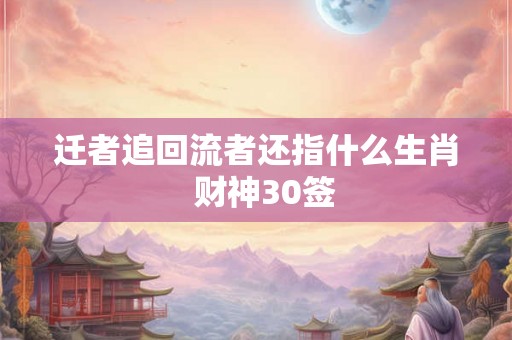 迁者追回流者还指什么生肖  财神30签