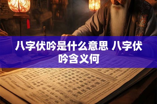 八字伏吟是什么意思 八字伏吟含义何