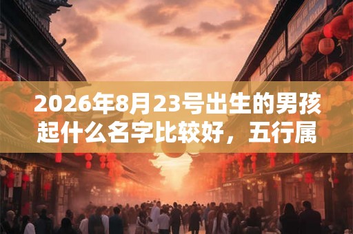 2026年8月23号出生的男孩起什么名字比较好,五行属什么 2026年8月23号出生的男孩起什么名字比较好,五行属什么