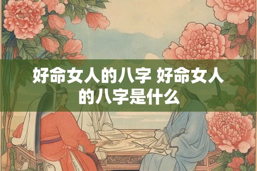 好命女人的八字 好命女人的八字是什么
