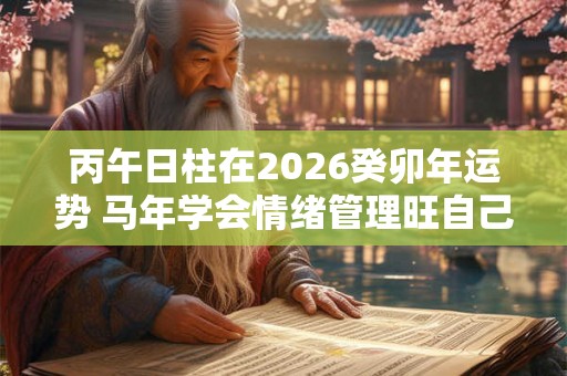 丙午日柱在2026癸卯年运势 马年学会情绪管理旺自己 丙午日柱在2026癸卯年运势 马年学会情绪管理旺自己